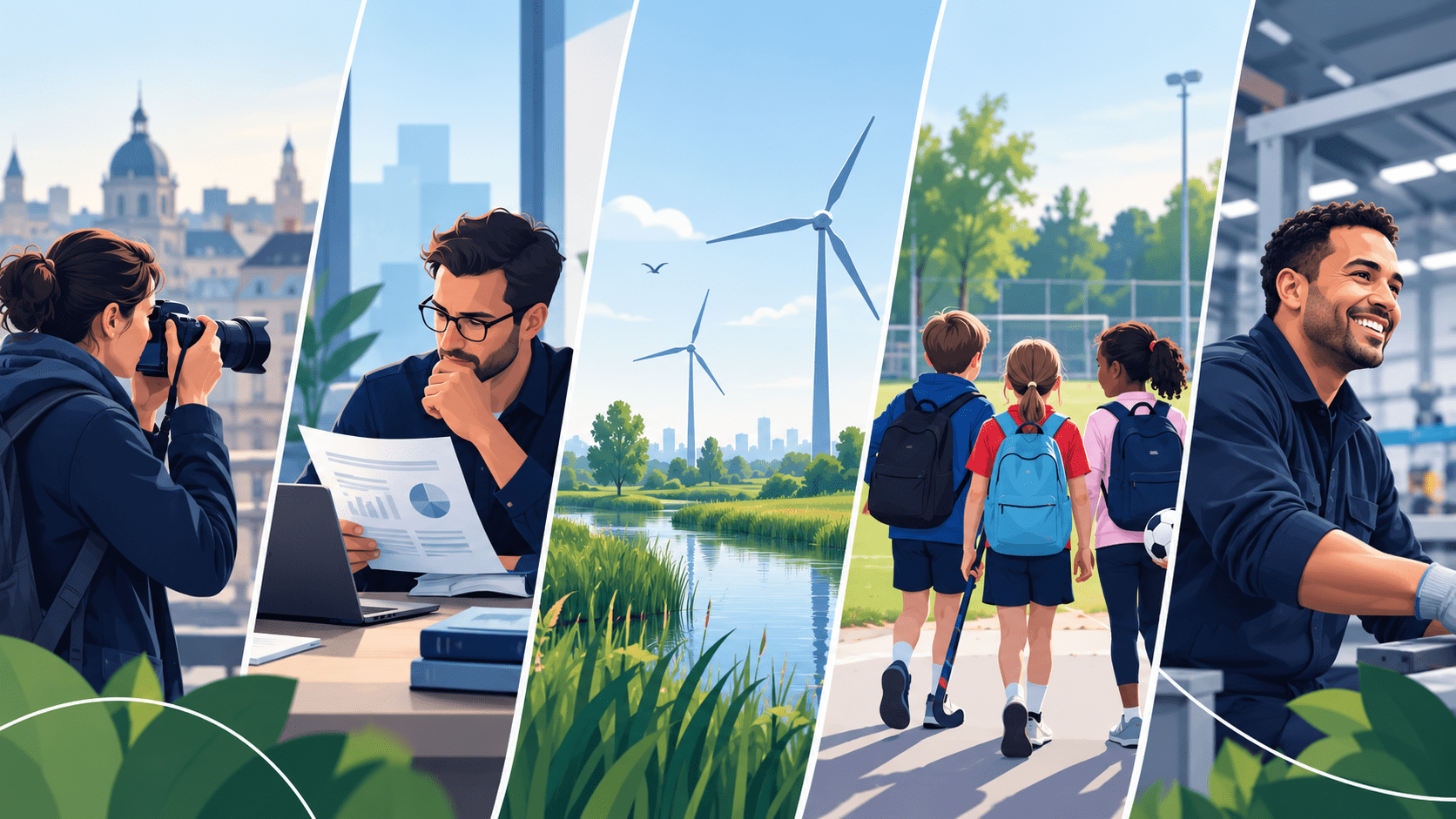 Vijf beelden rond journalistiek, onderzoek, klimaat, gelijke kansen voor kinderen en deelname aan de arbeidsmarkt